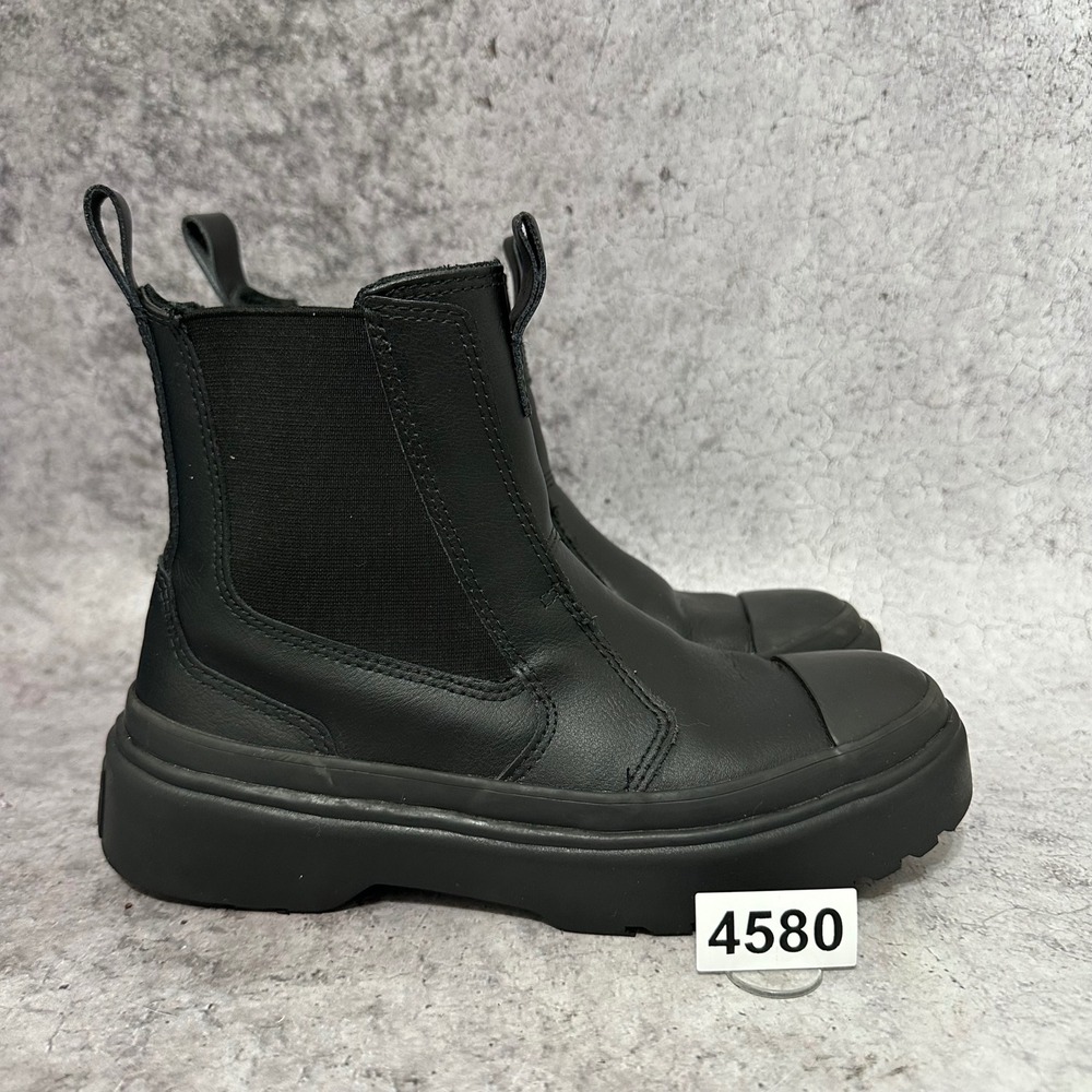 Converse All Star Lugged Chelsea Boots Kids 3.5 Black A08453C Leather Platform
